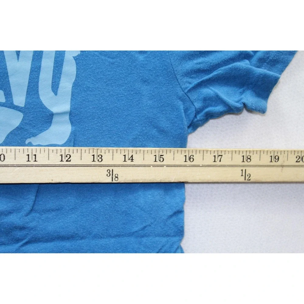 Old Navy Shirt Youth Large 10-12 Blue Bear Logo Graphic Tee Crewneck Tagless